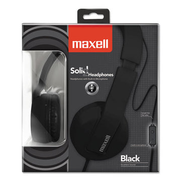 Maxell® Solids Headphones, Black freeshipping - TVN Wholesale